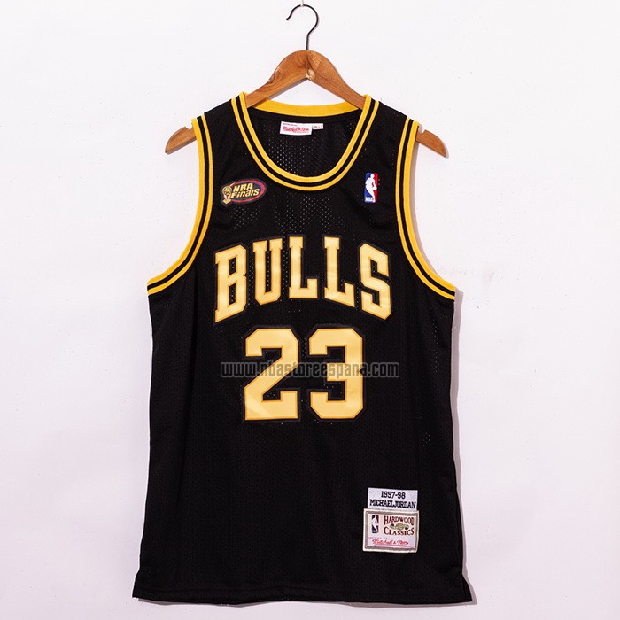 Camiseta Chicago Bulls Michael Jordan NO 23 1998 NBA Fianls Retro Negro